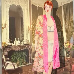 Vintage Tapestry Swing Coat 1960s A Line Silk Woven Brocade Duster Carpet Jacket